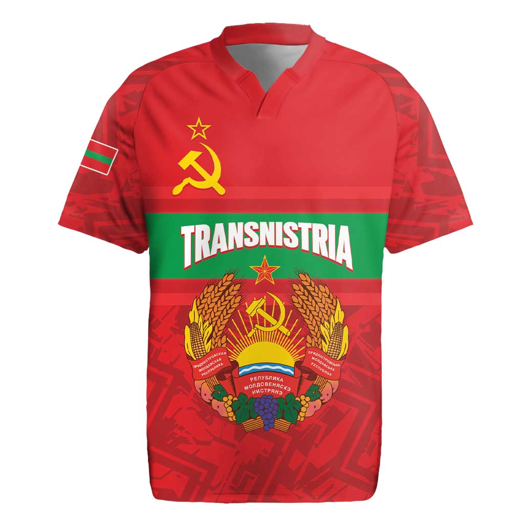 Transnistria Independence Day Rugby Jersey Coat Of Arms Flag Style - Wonder Print Shop