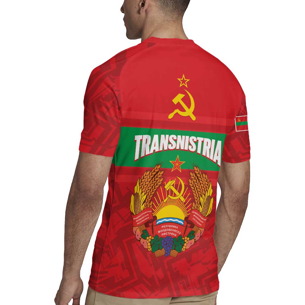 Transnistria Independence Day Rugby Jersey Coat Of Arms Flag Style - Wonder Print Shop