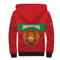 Transnistria Independence Day Sherpa Hoodie Coat Of Arms Flag Style - Wonder Print Shop