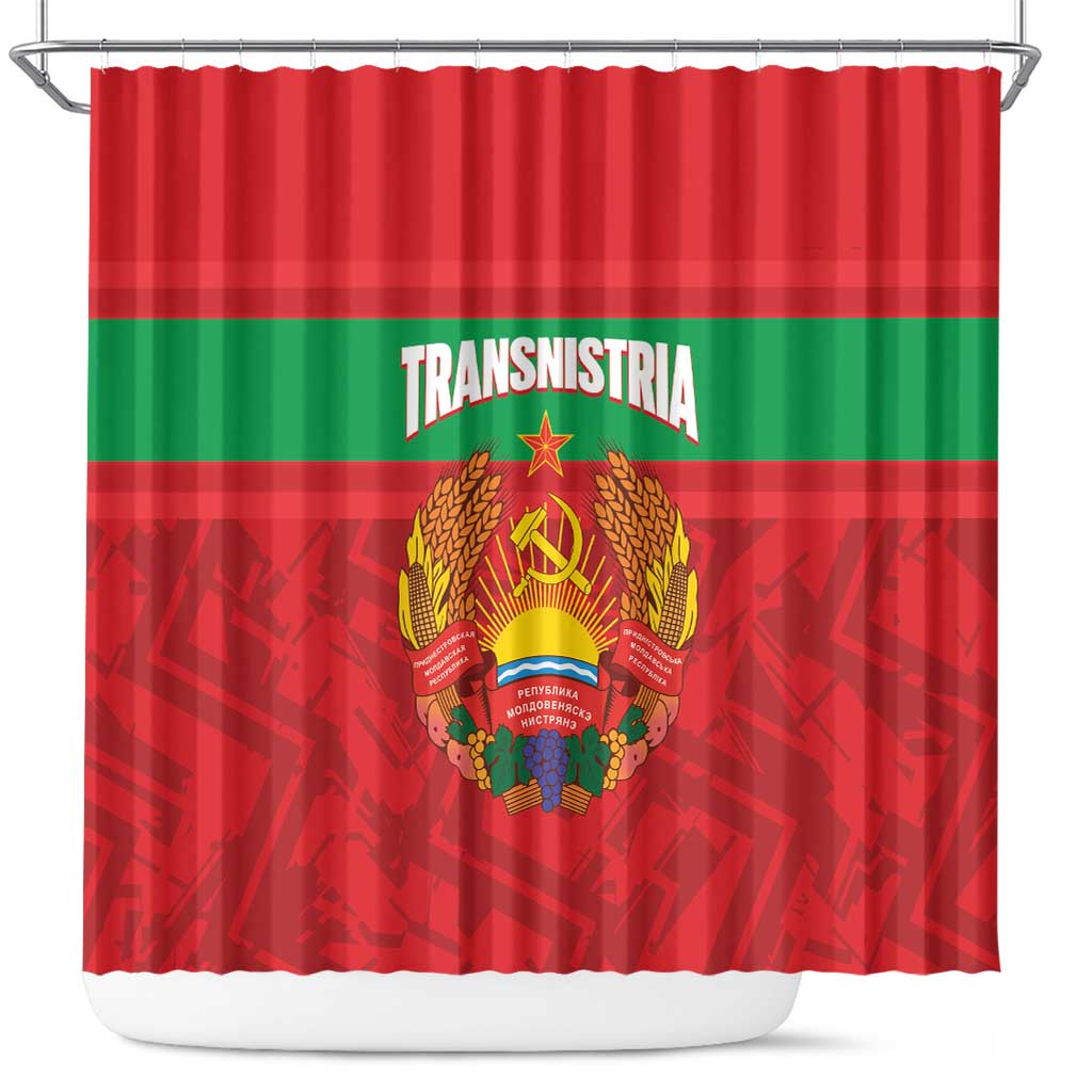 Transnistria Independence Day Shower Curtain Coat Of Arms Flag Style - Wonder Print Shop