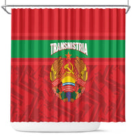 Transnistria Independence Day Shower Curtain Coat Of Arms Flag Style - Wonder Print Shop