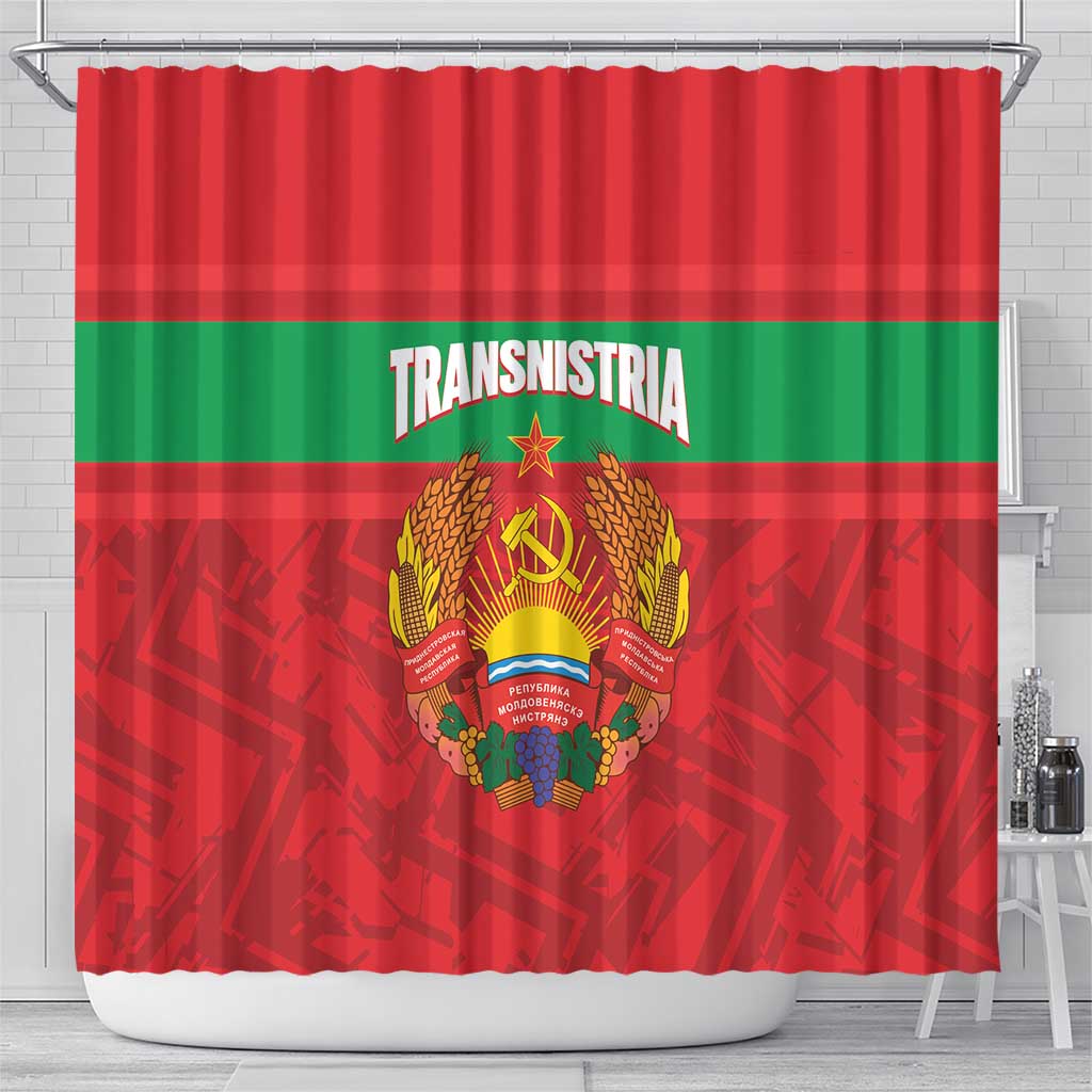 Transnistria Independence Day Shower Curtain Coat Of Arms Flag Style - Wonder Print Shop