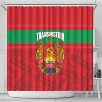 Transnistria Independence Day Shower Curtain Coat Of Arms Flag Style - Wonder Print Shop