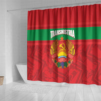 Transnistria Independence Day Shower Curtain Coat Of Arms Flag Style - Wonder Print Shop