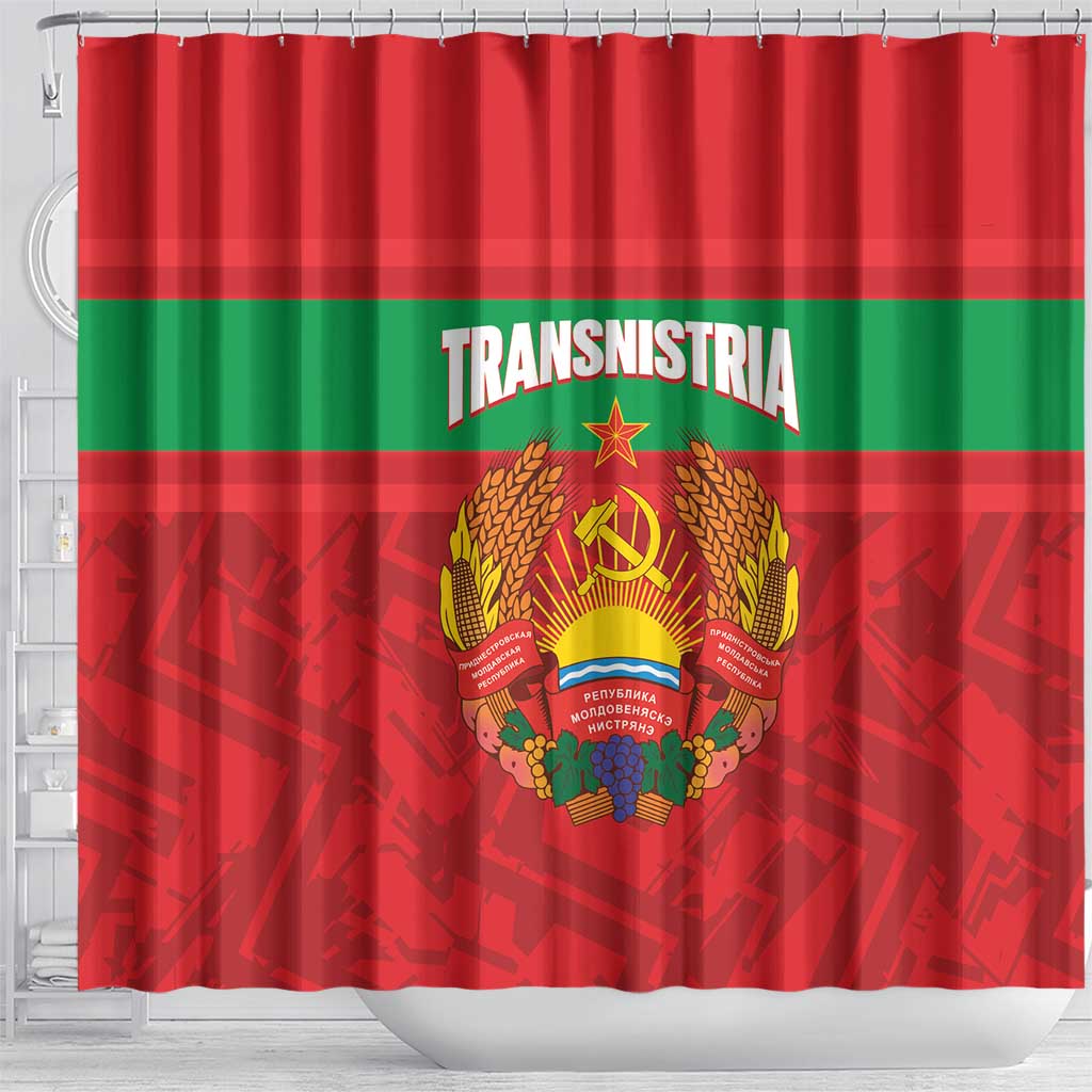 Transnistria Independence Day Shower Curtain Coat Of Arms Flag Style - Wonder Print Shop
