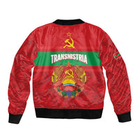 Transnistria Independence Day Sleeve Zip Bomber Jacket Coat Of Arms Flag Style - Wonder Print Shop