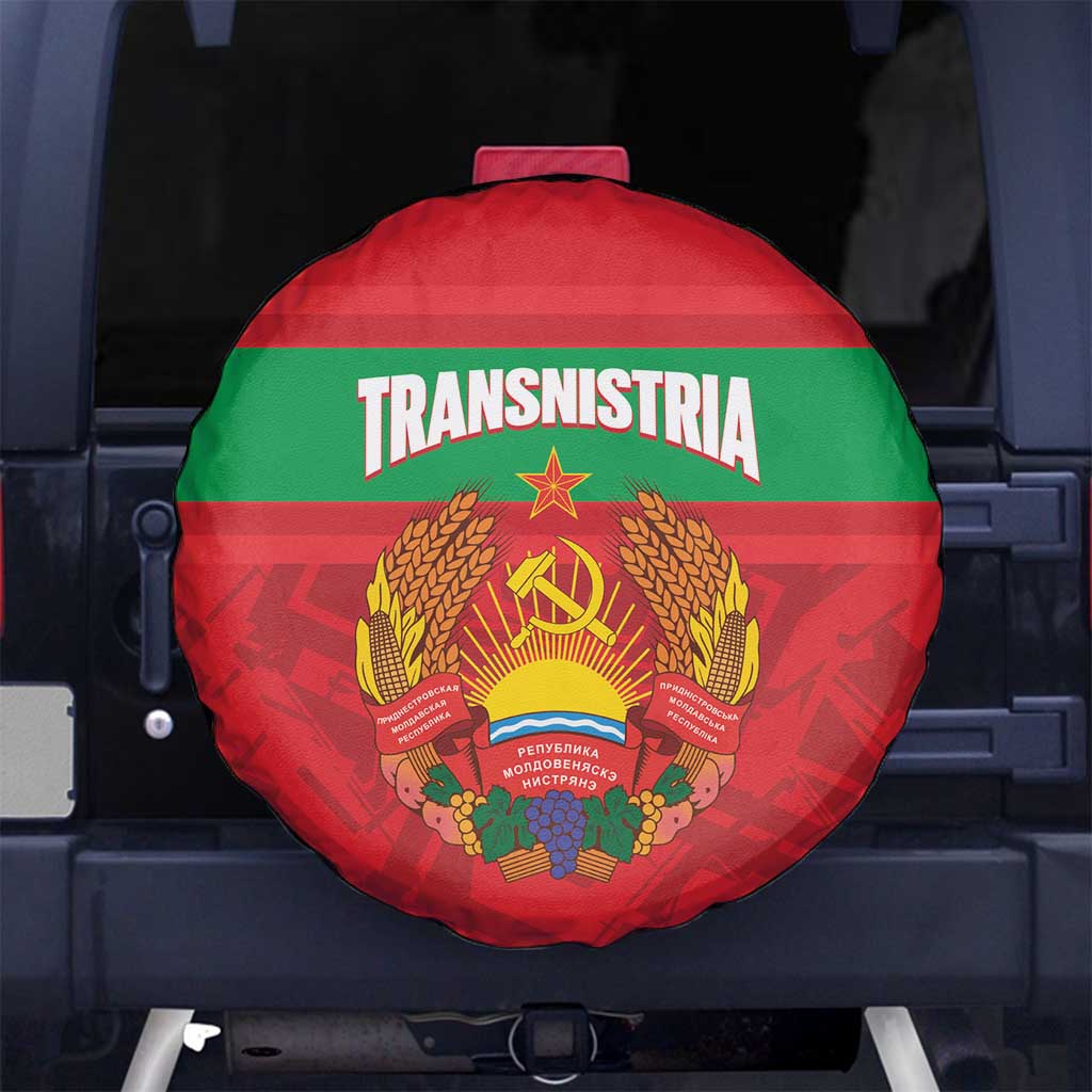 Transnistria Independence Day Spare Tire Cover Coat Of Arms Flag Style - Wonder Print Shop