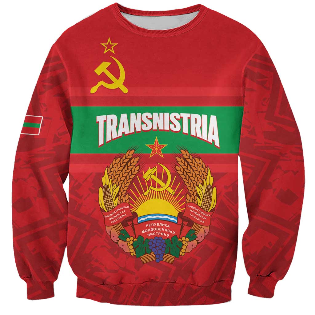 Transnistria Independence Day Sweatshirt Coat Of Arms Flag Style - Wonder Print Shop