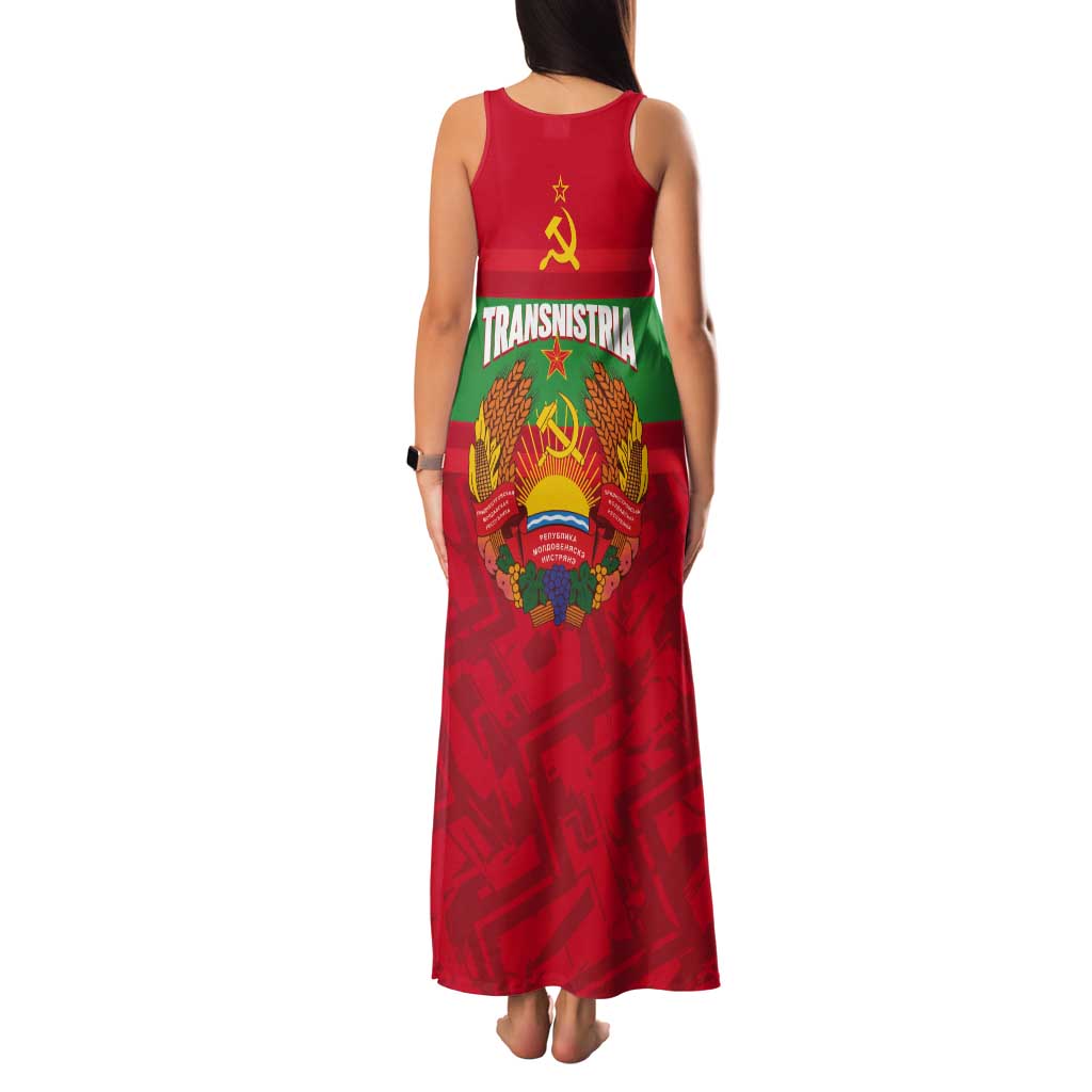 Transnistria Independence Day Tank Maxi Dress Coat Of Arms Flag Style - Wonder Print Shop