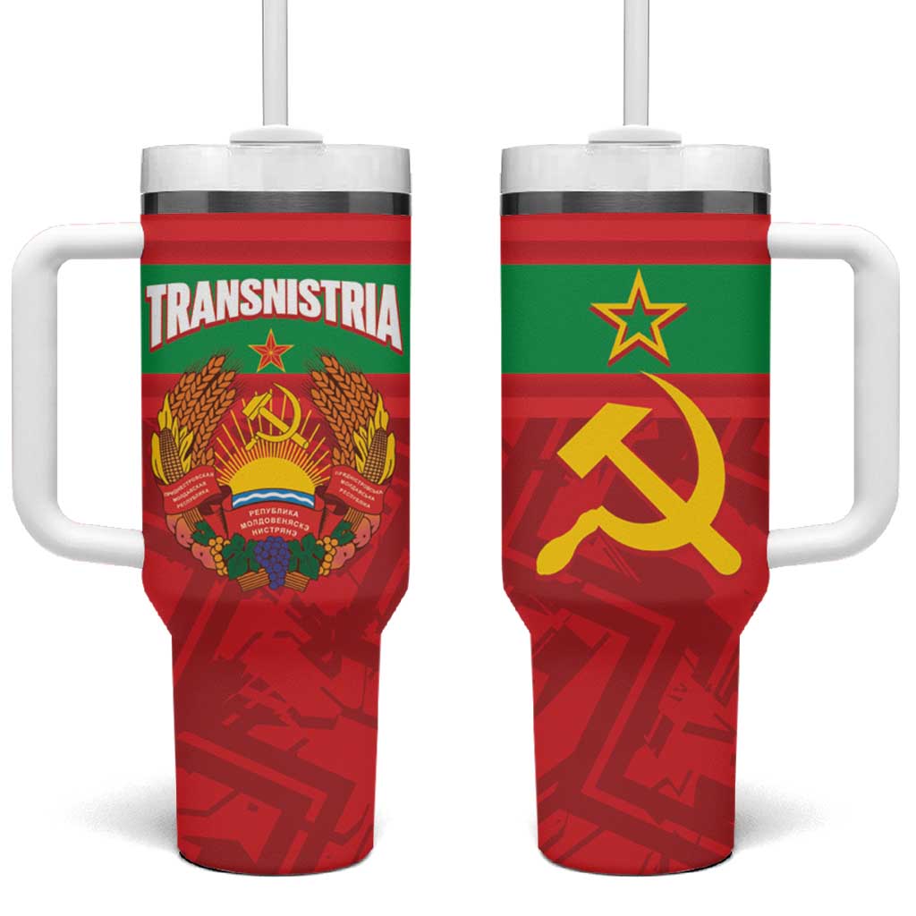 Transnistria Independence Day Tumbler With Handle Coat Of Arms Flag Style - Wonder Print Shop