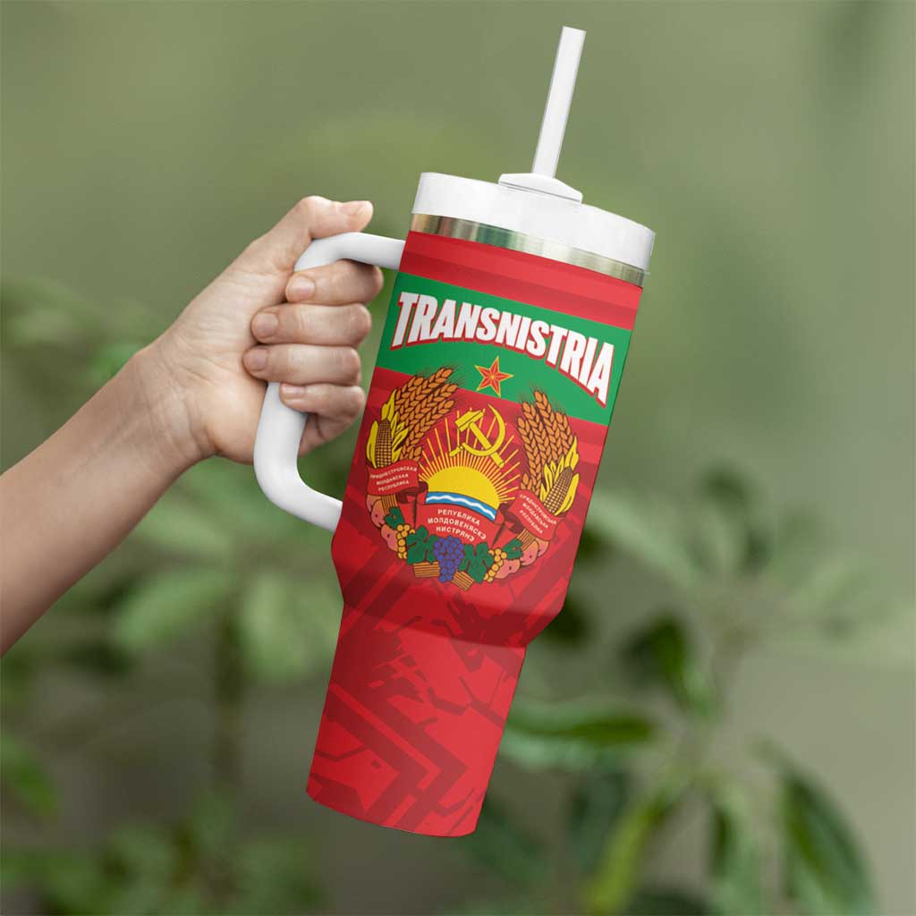 Transnistria Independence Day Tumbler With Handle Coat Of Arms Flag Style - Wonder Print Shop