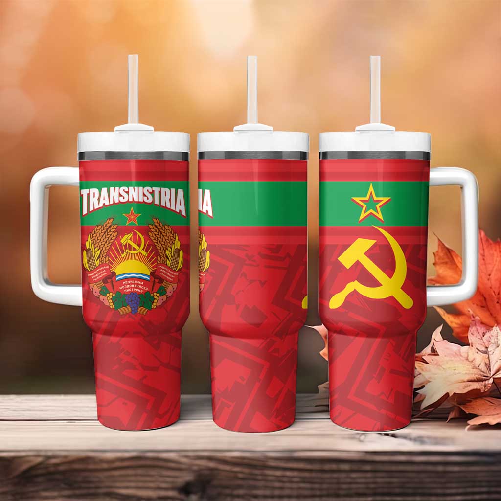 Transnistria Independence Day Tumbler With Handle Coat Of Arms Flag Style - Wonder Print Shop