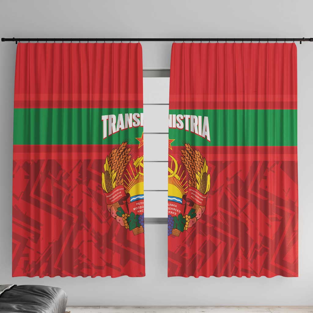 Transnistria Independence Day Window Curtain Coat Of Arms Flag Style - Wonder Print Shop