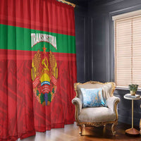 Transnistria Independence Day Window Curtain Coat Of Arms Flag Style - Wonder Print Shop