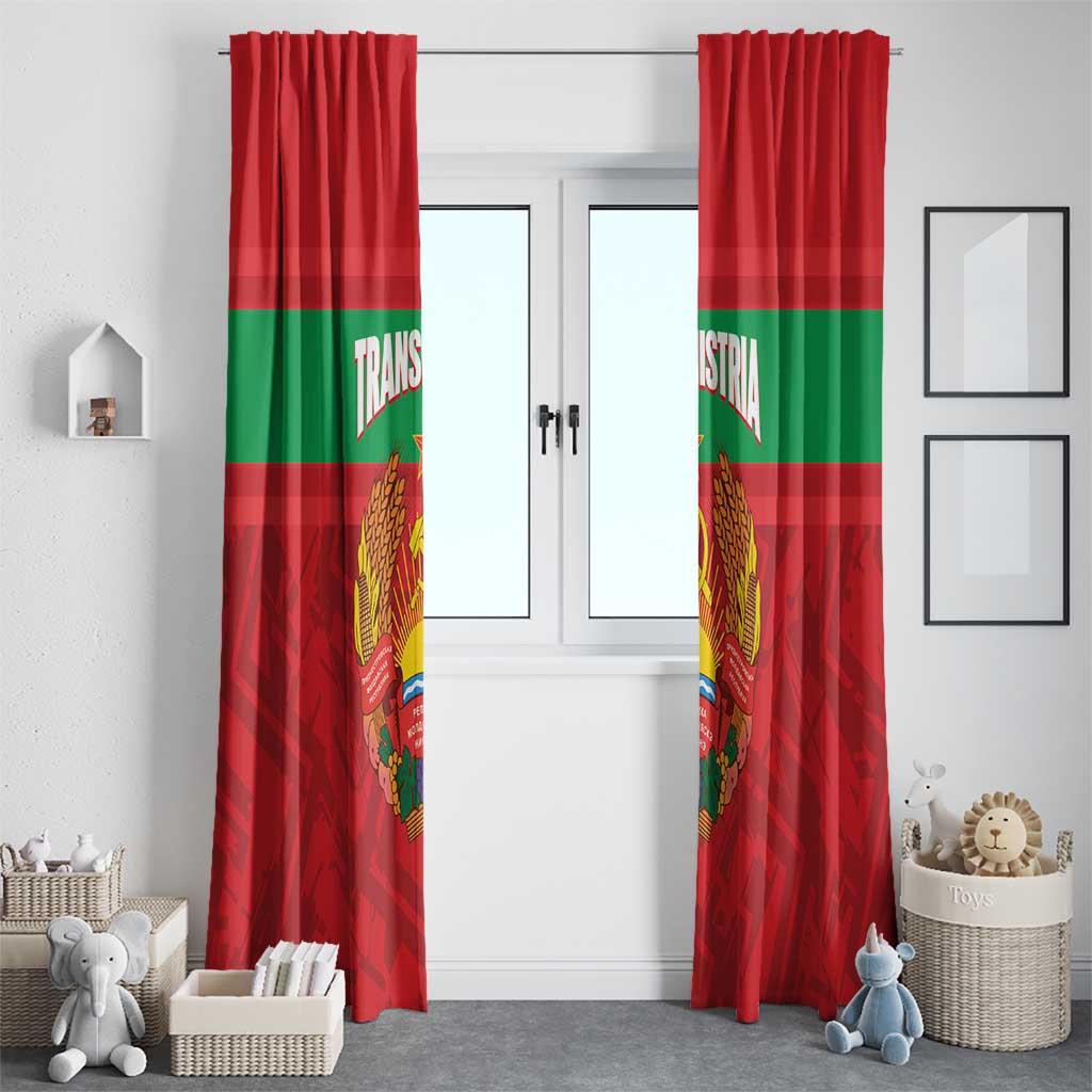 Transnistria Independence Day Window Curtain Coat Of Arms Flag Style - Wonder Print Shop