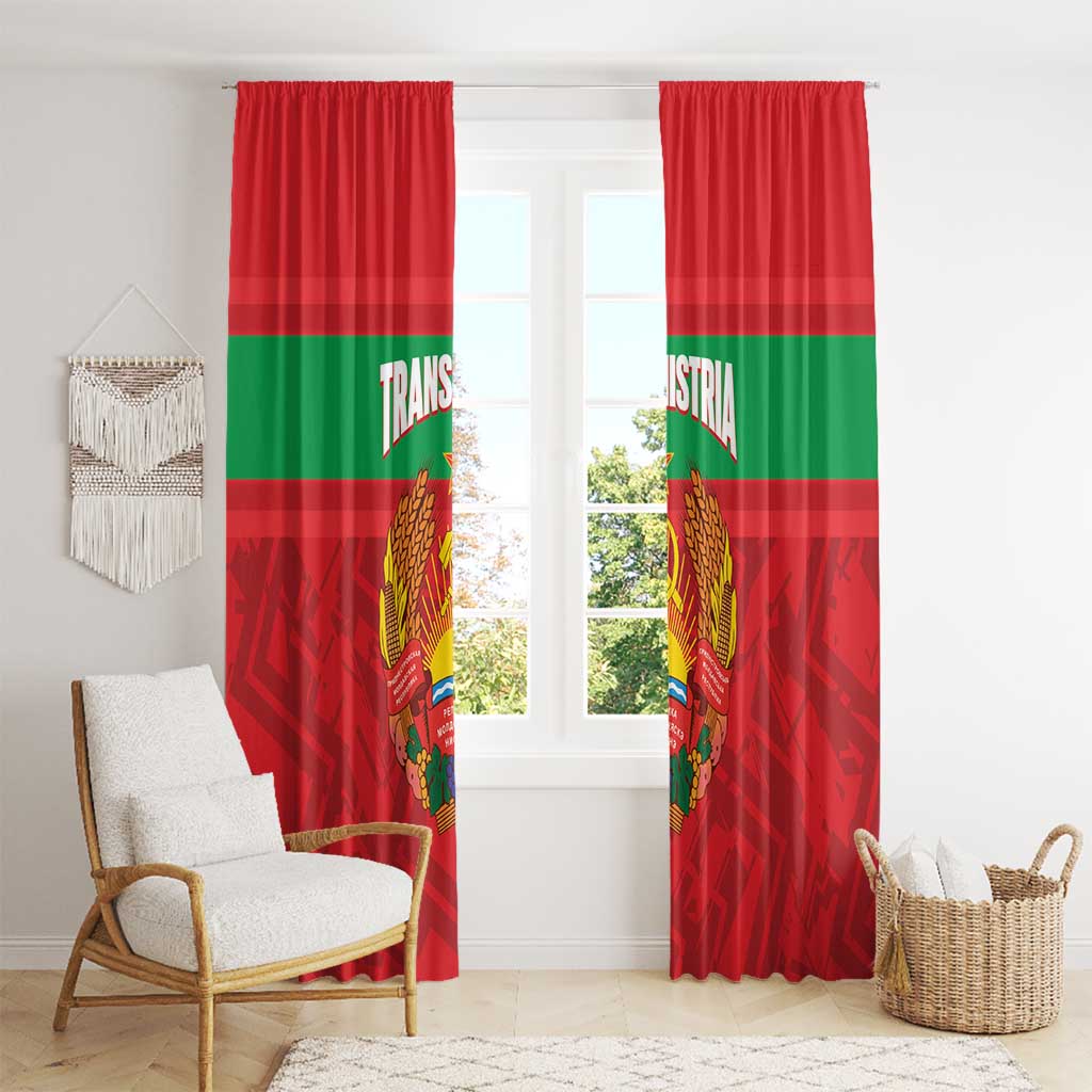 Transnistria Independence Day Window Curtain Coat Of Arms Flag Style - Wonder Print Shop