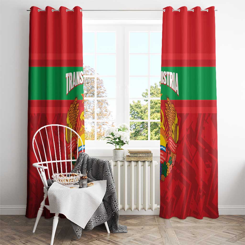 Transnistria Independence Day Window Curtain Coat Of Arms Flag Style - Wonder Print Shop
