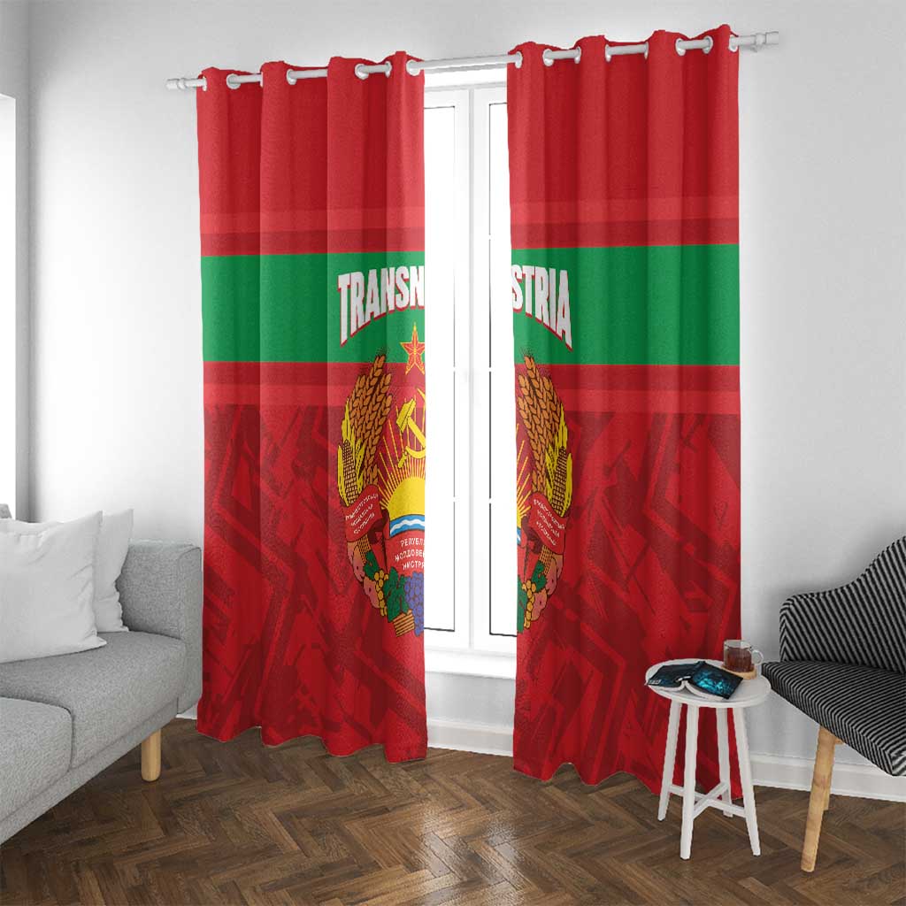 Transnistria Independence Day Window Curtain Coat Of Arms Flag Style - Wonder Print Shop