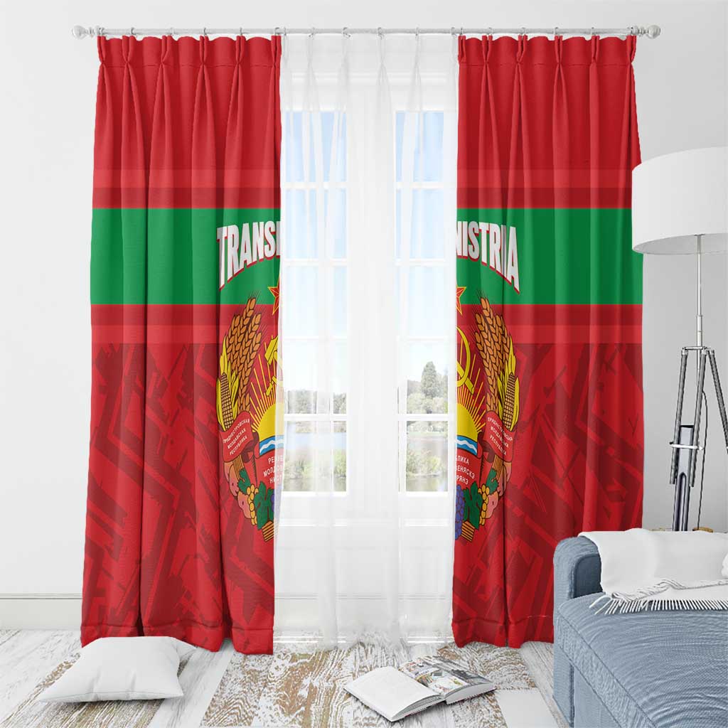 Transnistria Independence Day Window Curtain Coat Of Arms Flag Style - Wonder Print Shop