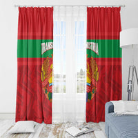 Transnistria Independence Day Window Curtain Coat Of Arms Flag Style - Wonder Print Shop