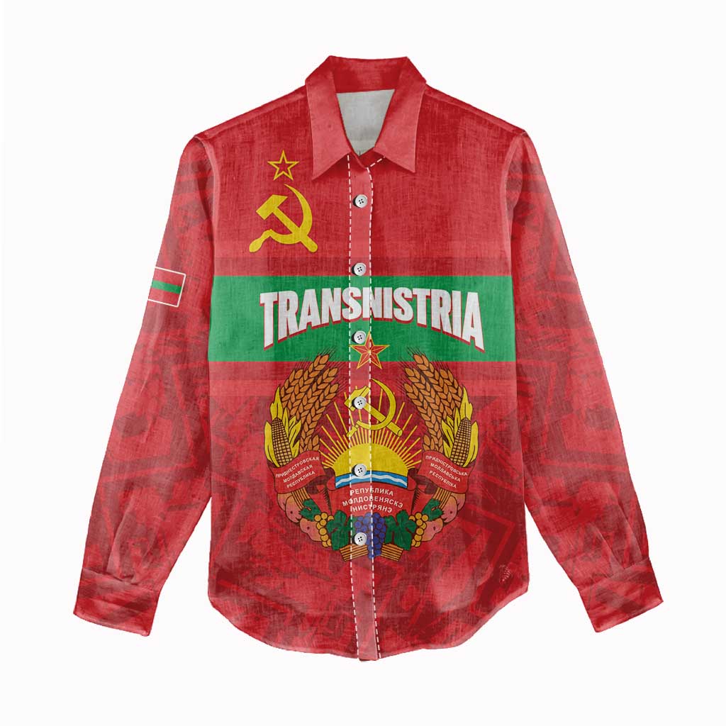 Transnistria Independence Day Women Casual Shirt Coat Of Arms Flag Style - Wonder Print Shop