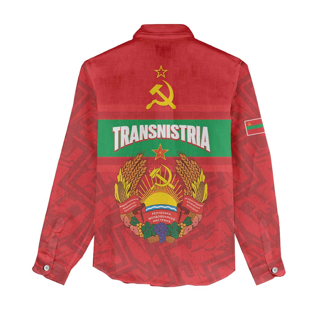 Transnistria Independence Day Women Casual Shirt Coat Of Arms Flag Style - Wonder Print Shop