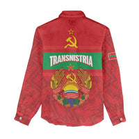 Transnistria Independence Day Women Casual Shirt Coat Of Arms Flag Style - Wonder Print Shop