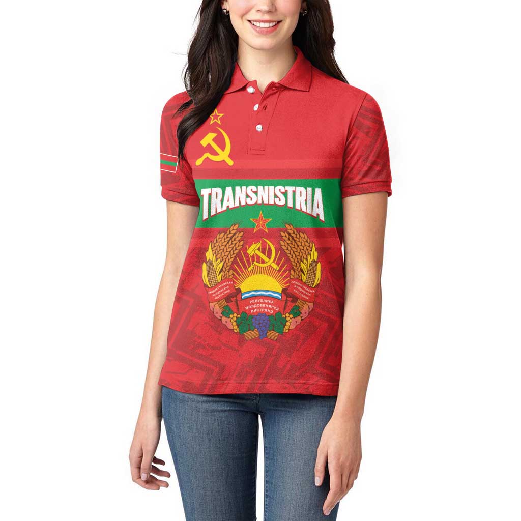 Transnistria Independence Day Women Polo Shirt Coat Of Arms Flag Style - Wonder Print Shop