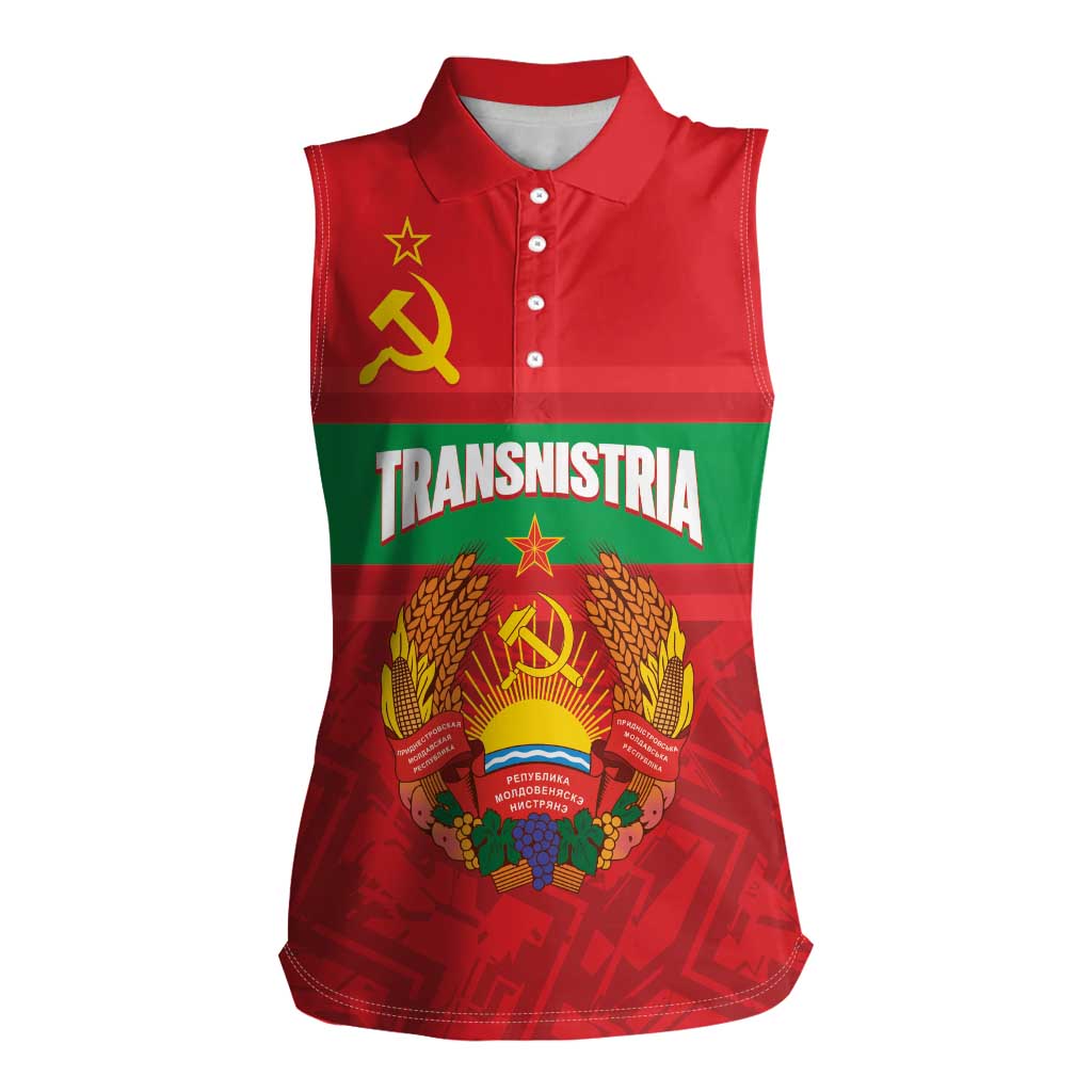 Transnistria Independence Day Women Sleeveless Polo Shirt Coat Of Arms Flag Style - Wonder Print Shop