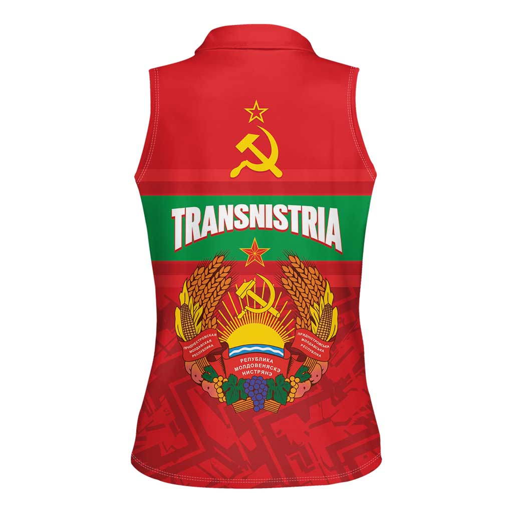 Transnistria Independence Day Women Sleeveless Polo Shirt Coat Of Arms Flag Style - Wonder Print Shop