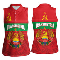 Transnistria Independence Day Women Sleeveless Polo Shirt Coat Of Arms Flag Style - Wonder Print Shop