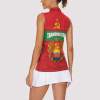 Transnistria Independence Day Women Sleeveless Polo Shirt Coat Of Arms Flag Style - Wonder Print Shop