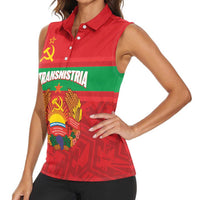 Transnistria Independence Day Women Sleeveless Polo Shirt Coat Of Arms Flag Style - Wonder Print Shop