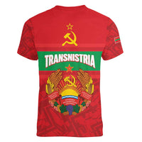 Transnistria Independence Day Women V-Neck T-Shirt Coat Of Arms Flag Style - Wonder Print Shop