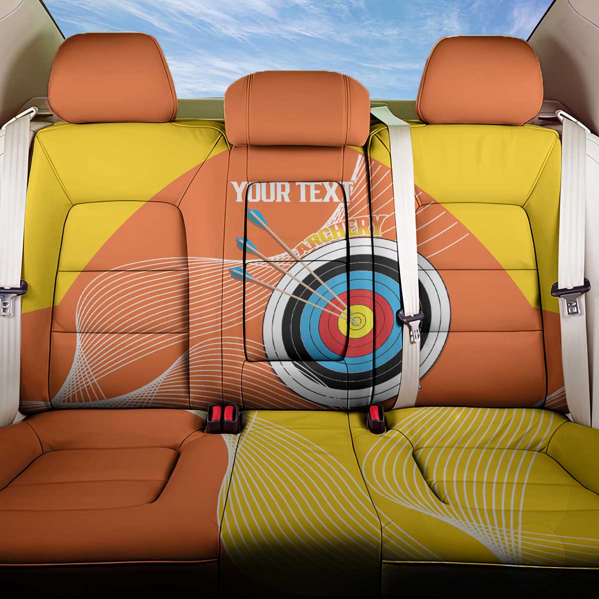Personalised Bhutan Archery Back Car Seat Cover Board Style Flag Color - Wonder Print Shop