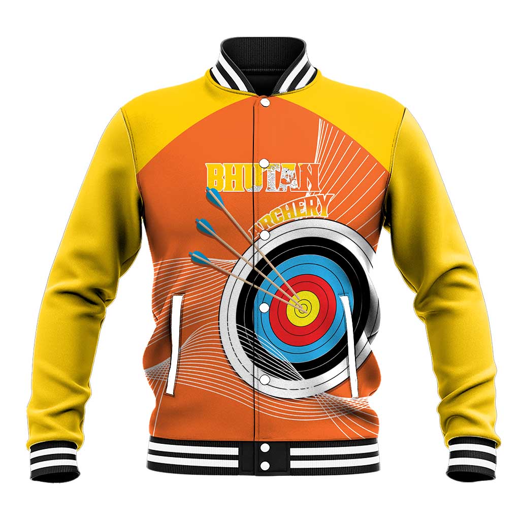 Personalised Bhutan Archery Baseball Jacket Board Style Flag Color - Wonder Print Shop