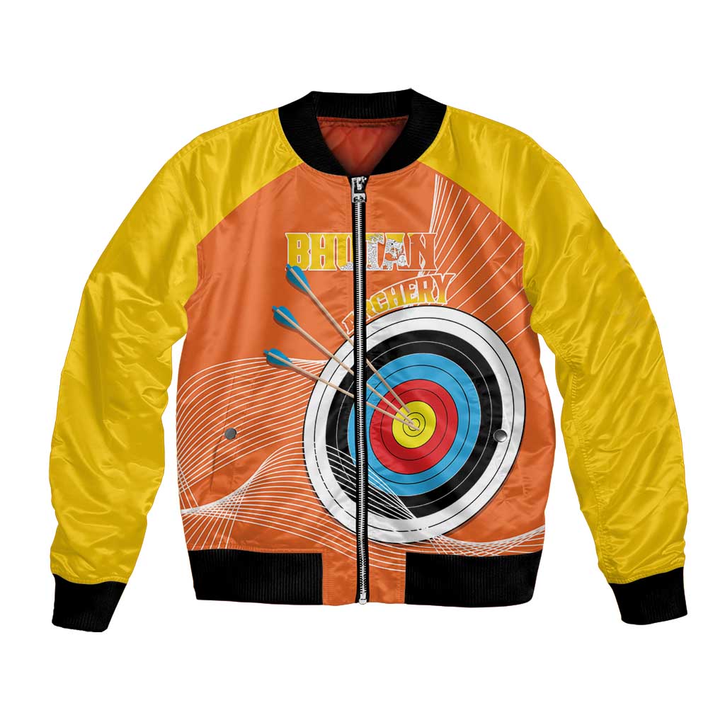 Personalised Bhutan Archery Bomber Jacket Board Style Flag Color - Wonder Print Shop