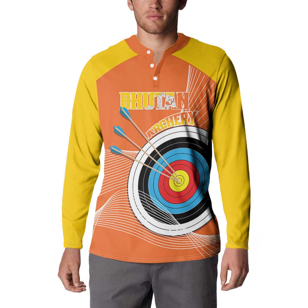 Personalised Bhutan Archery Button Sweatshirt Board Style Flag Color - Wonder Print Shop