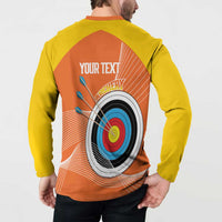 Personalised Bhutan Archery Button Sweatshirt Board Style Flag Color - Wonder Print Shop
