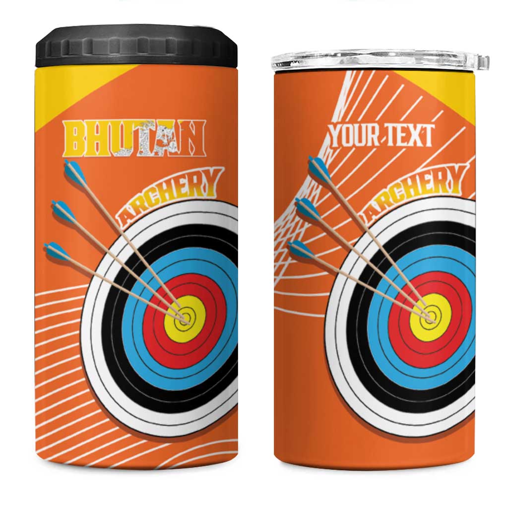 Personalised Bhutan Archery 4 in 1 Can Cooler Tumbler Board Style Flag Color - Wonder Print Shop