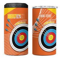 Personalised Bhutan Archery 4 in 1 Can Cooler Tumbler Board Style Flag Color - Wonder Print Shop
