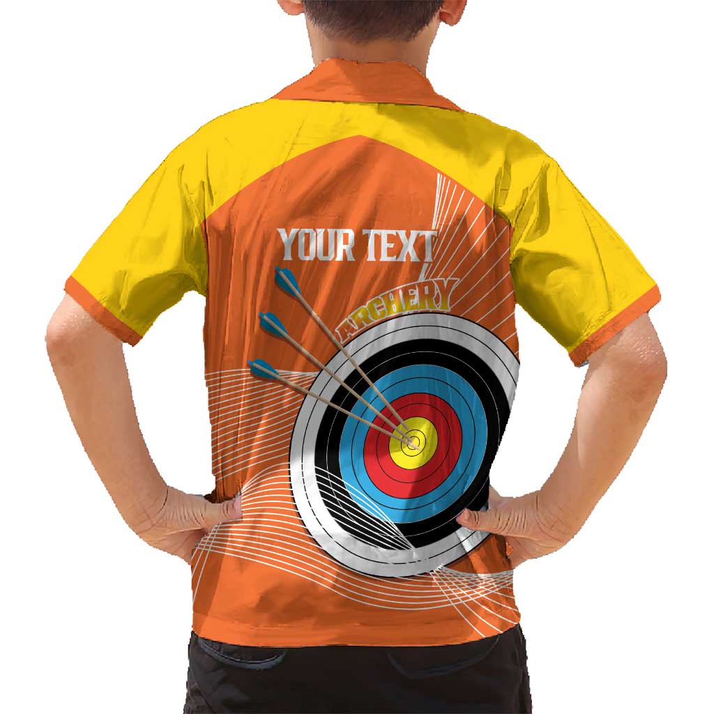 Personalised Bhutan Archery Family Matching Long Sleeve Bodycon Dress and Hawaiian Shirt Board Style Flag Color - Wonder Print Shop