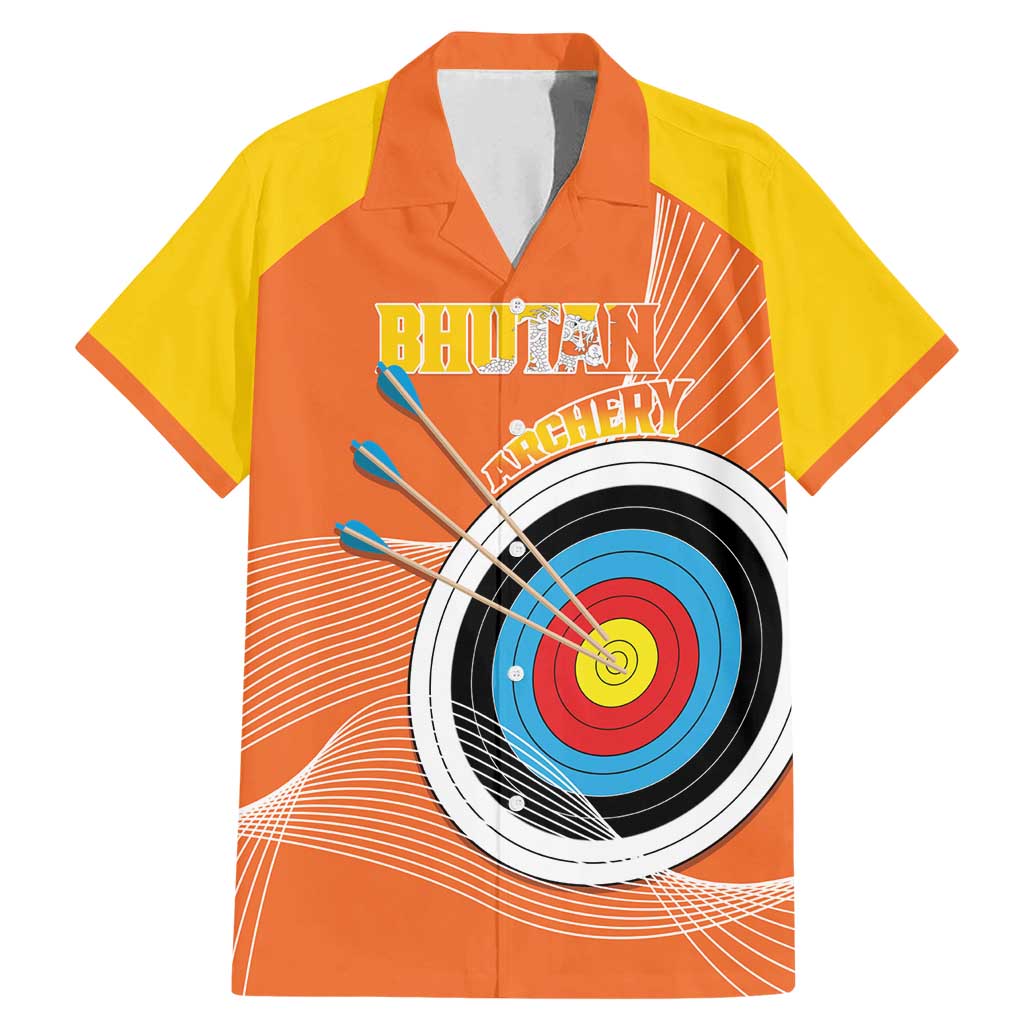 Personalised Bhutan Archery Family Matching Mermaid Dress and Hawaiian Shirt Board Style Flag Color - Wonder Print Shop