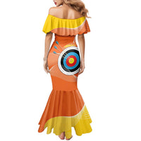 Personalised Bhutan Archery Family Matching Mermaid Dress and Hawaiian Shirt Board Style Flag Color - Wonder Print Shop