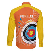 Personalised Bhutan Archery Family Matching Off The Shoulder Long Sleeve Dress and Hawaiian Shirt Board Style Flag Color - Wonder Print Shop
