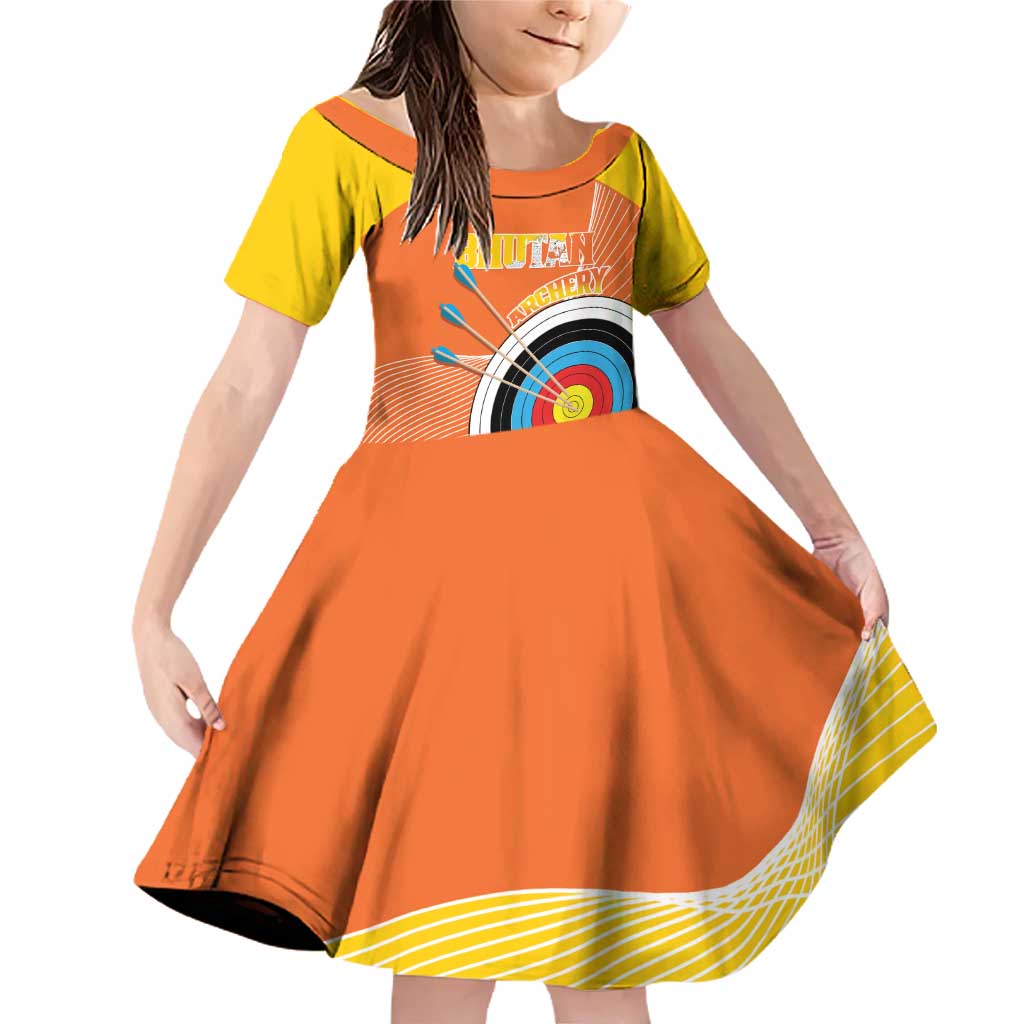 Personalised Bhutan Archery Family Matching Off Shoulder Short Dress and Hawaiian Shirt Board Style Flag Color - Wonder Print Shop