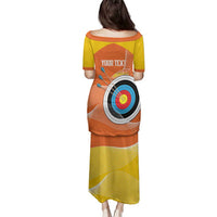 Personalised Bhutan Archery Family Matching Puletasi and Hawaiian Shirt Board Style Flag Color - Wonder Print Shop