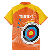 Personalised Bhutan Archery Family Matching Short Sleeve Bodycon Dress and Hawaiian Shirt Board Style Flag Color - Wonder Print Shop