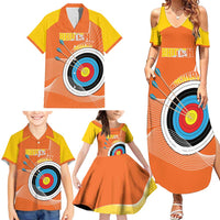 Personalised Bhutan Archery Family Matching Summer Maxi Dress and Hawaiian Shirt Board Style Flag Color - Wonder Print Shop