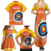 Personalised Bhutan Archery Family Matching Summer Maxi Dress and Hawaiian Shirt Board Style Flag Color - Wonder Print Shop